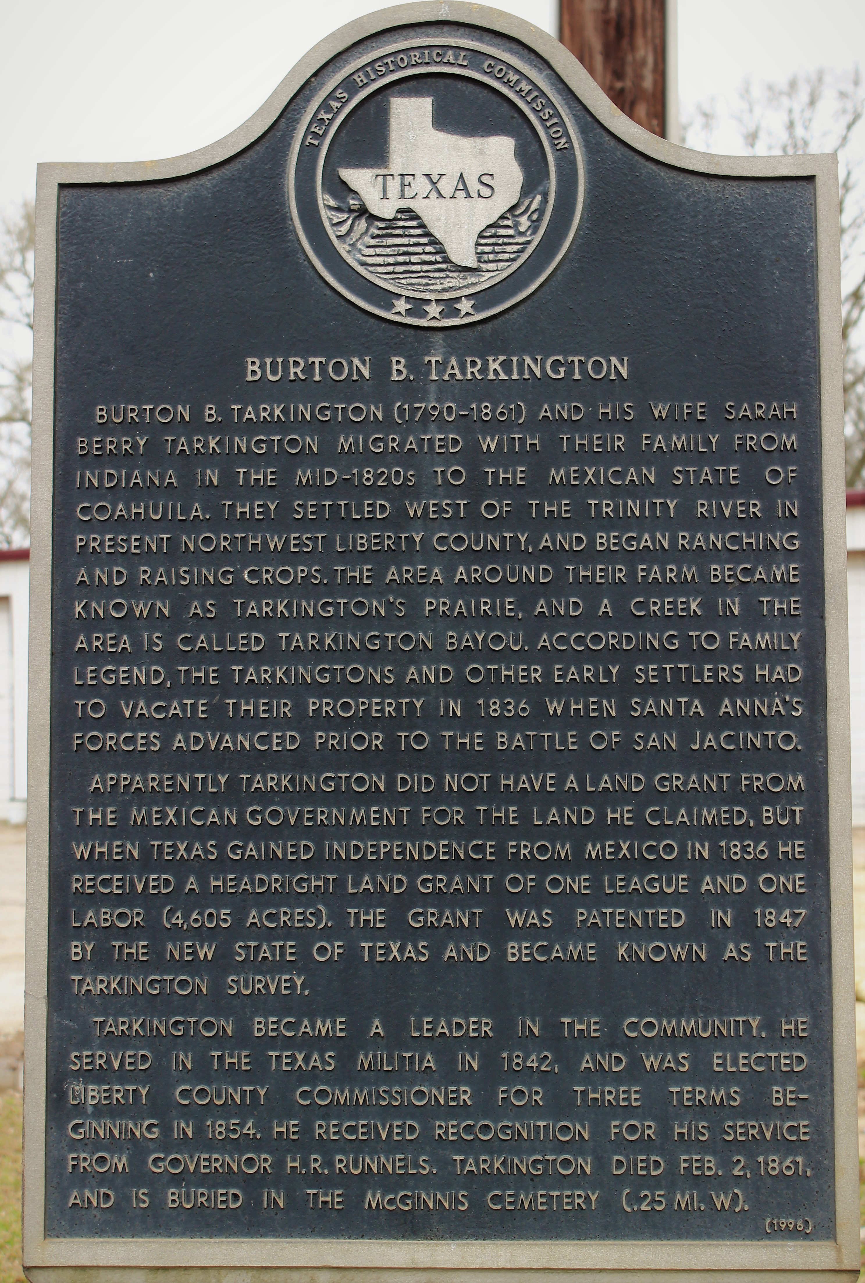 Burton B. Tarkington – Cleveland, Texas