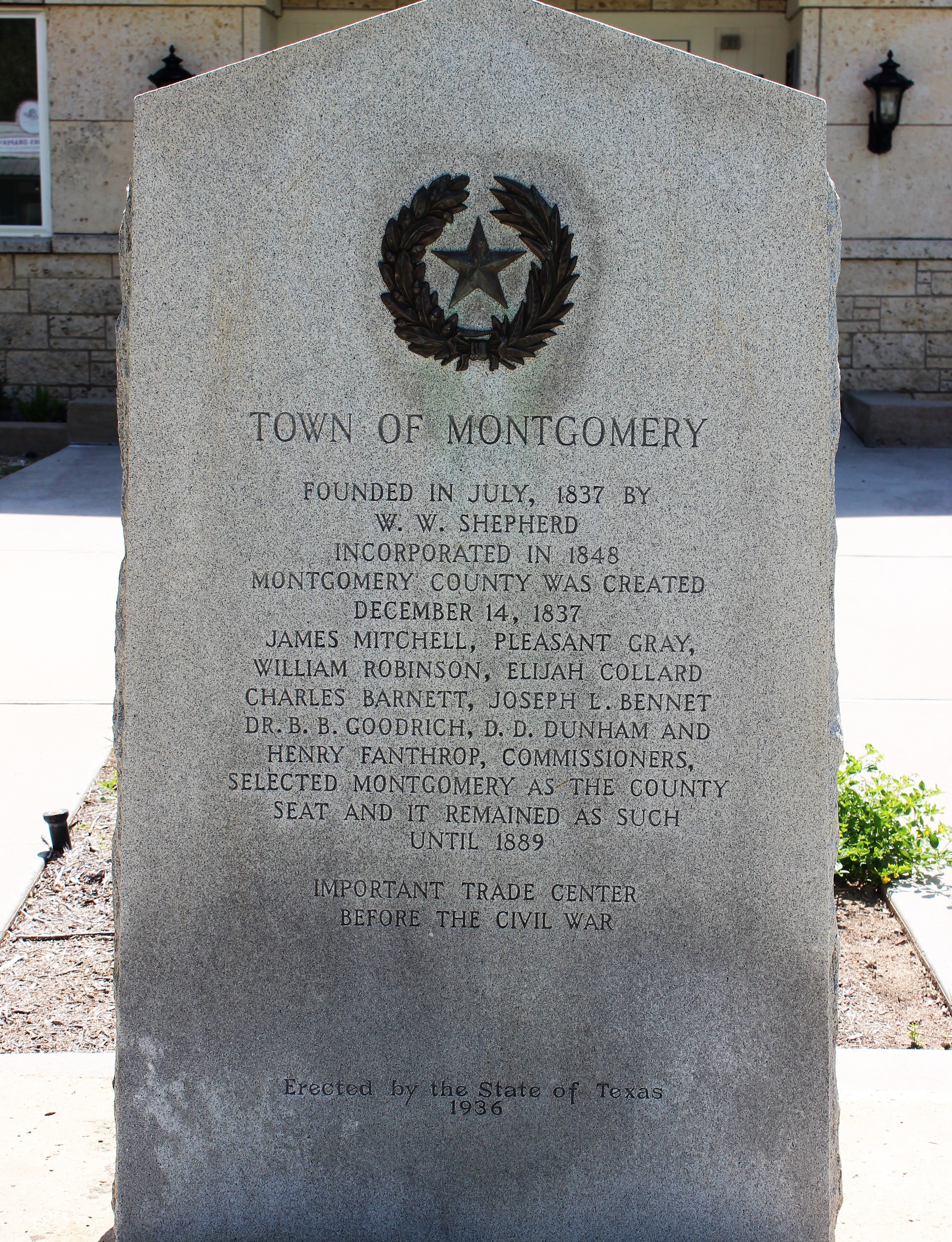 Town of Montgomery Centennial Monument- Montgomery, Texas