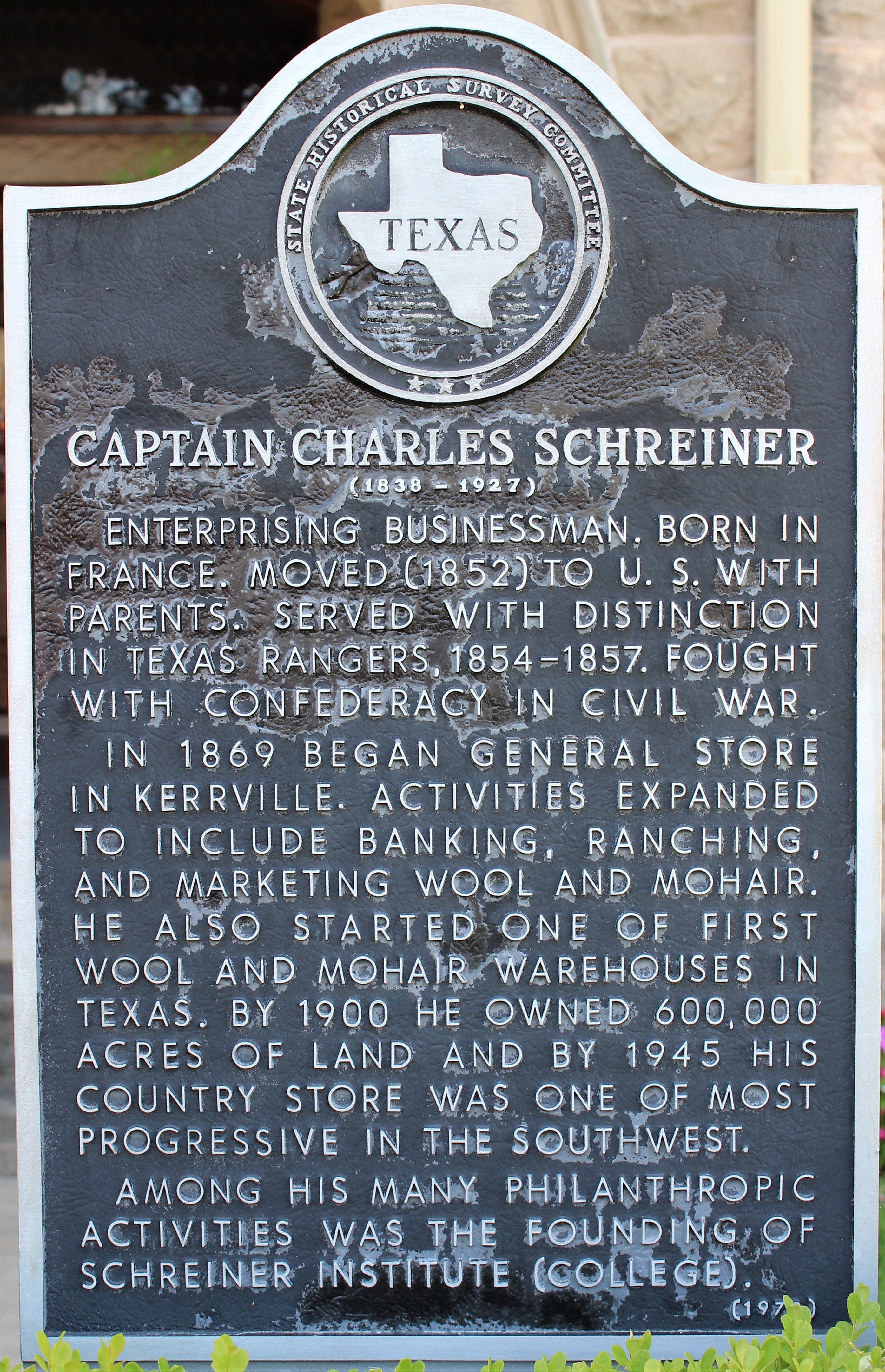 Captain Charles Schreiner – Kerrville, Texas