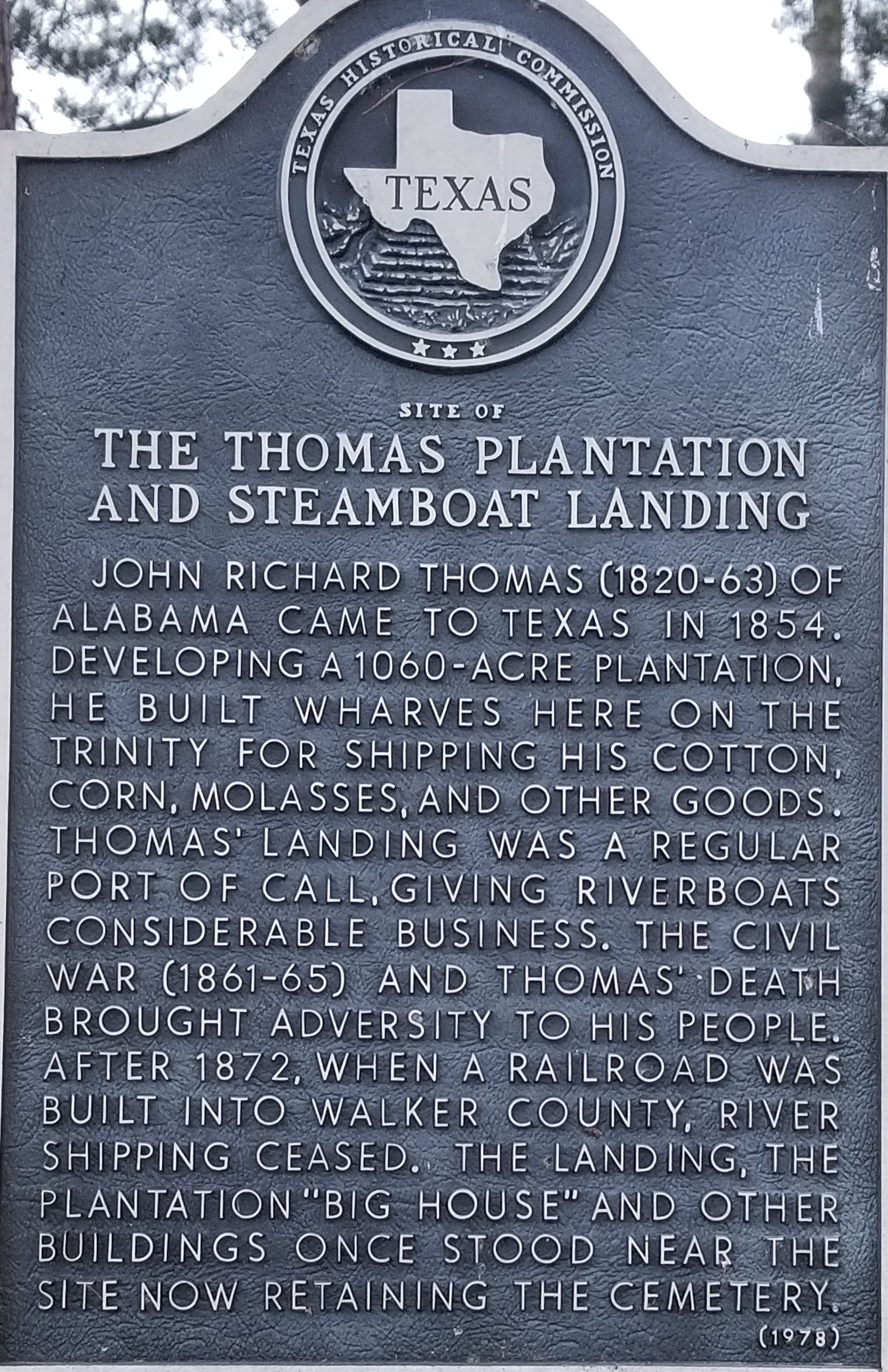 The Thomas Plantation and Steamboat Landing – Huntsville, Texas